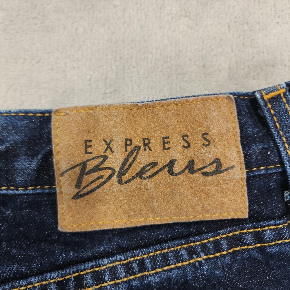Vintage Express Bleus Jeans Womens 9/10S Blue Dark Wash Extreme Flare Leg Casual - Picture 5 of 12